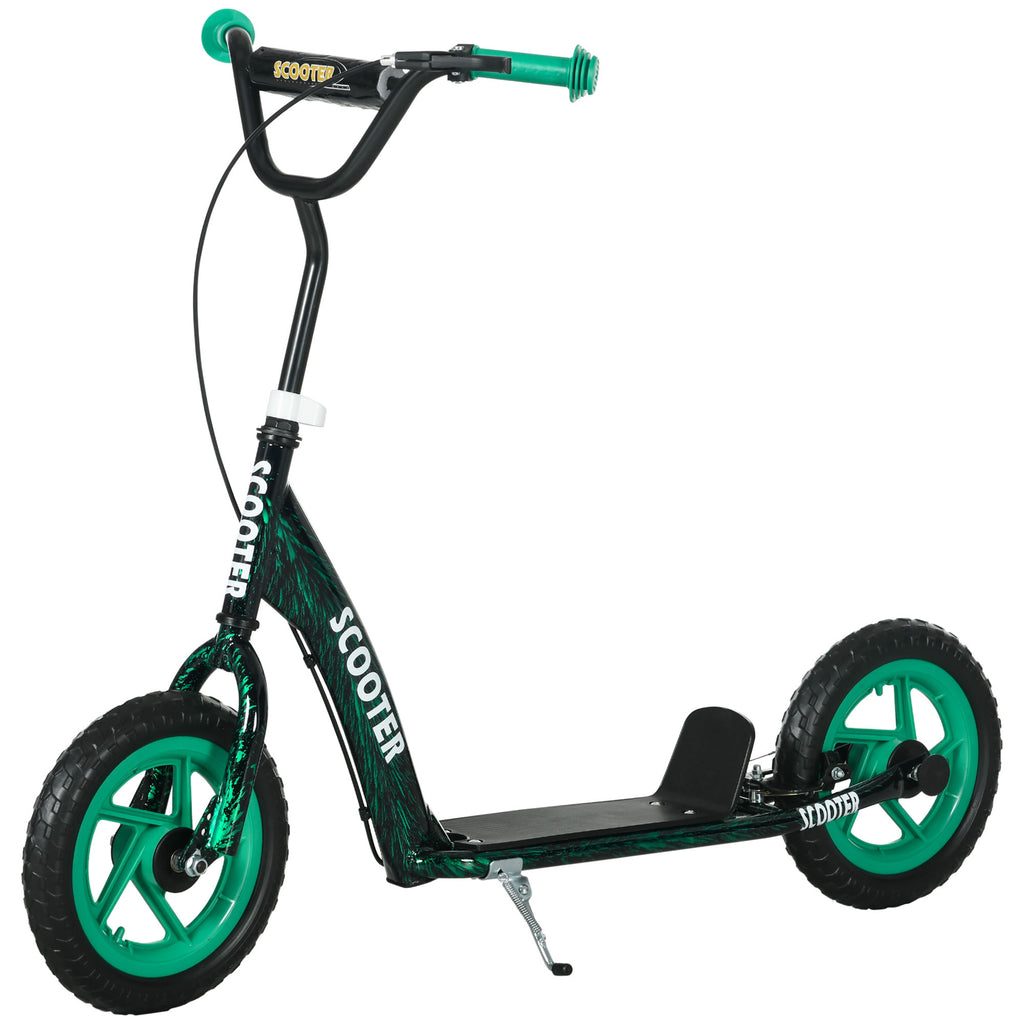 AIYAPLAY Trottinette patinette scooter Kinder große Räder von 6 bis 12 Jahren höhenverstellbar Hinterradbremse Ständer grün