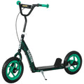 AIYAPLAY Trottinette patinette scooter Kinder große Räder von 6 bis 12 Jahren höhenverstellbar Hinterradbremse Ständer grün