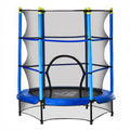 HOMCOM Kindertrampolin Ø140 cm, Trampolin mit Sicherheitsnetz, Randabdeckung, Gartentrampolin für Kinder 3-10 Jahre, bis 50 kg belastbar, Blau