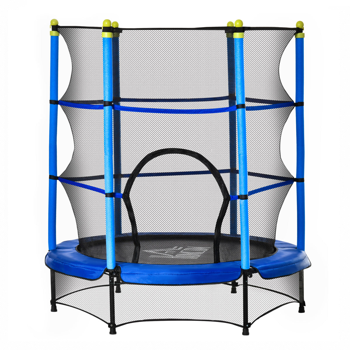 HOMCOM Kindertrampolin Ø140 cm, Trampolin mit Sicherheitsnetz, Randabdeckung, Gartentrampolin für Kinder 3-10 Jahre, bis 50 kg belastbar, Blau