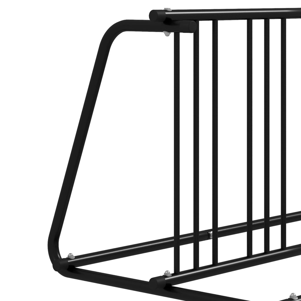 DURHAND Fahrradständer für 4 Fahrräder, wetterbeständig, zusätzliche Halterung, 155 x 100 x 75 cm, Schwarz