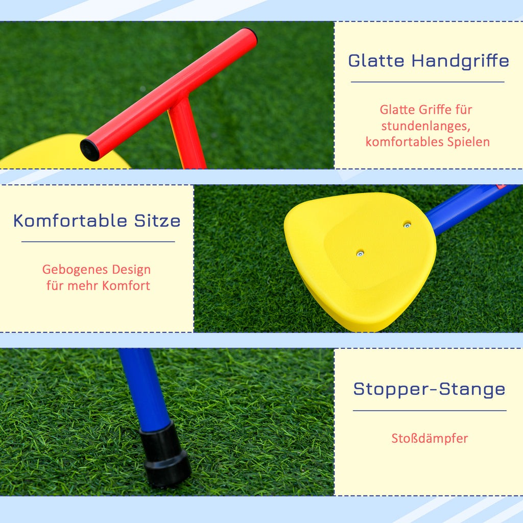 Outsunny Kinderwippe, Outdoor Kinderwippe, 360° drehbare Wippe Karussellwippe Metall Mehrfarbig