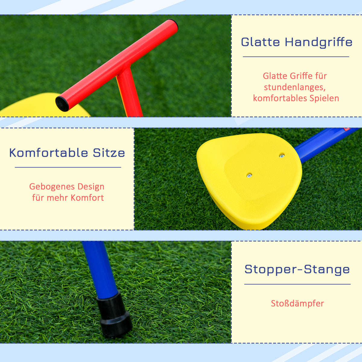 Outsunny Kinderwippe, Outdoor Kinderwippe, 360° drehbare Wippe Karussellwippe Metall Mehrfarbig