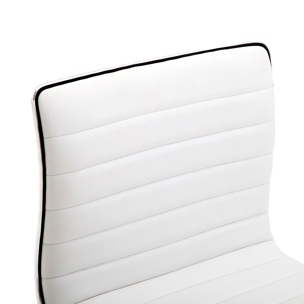 HOMCOM Friseurstuhl, Salonstuhl mit Rückenlehne, Höhenverstellbar, Stahl PU, Weiß, 48 x 52 x 78-90 cm