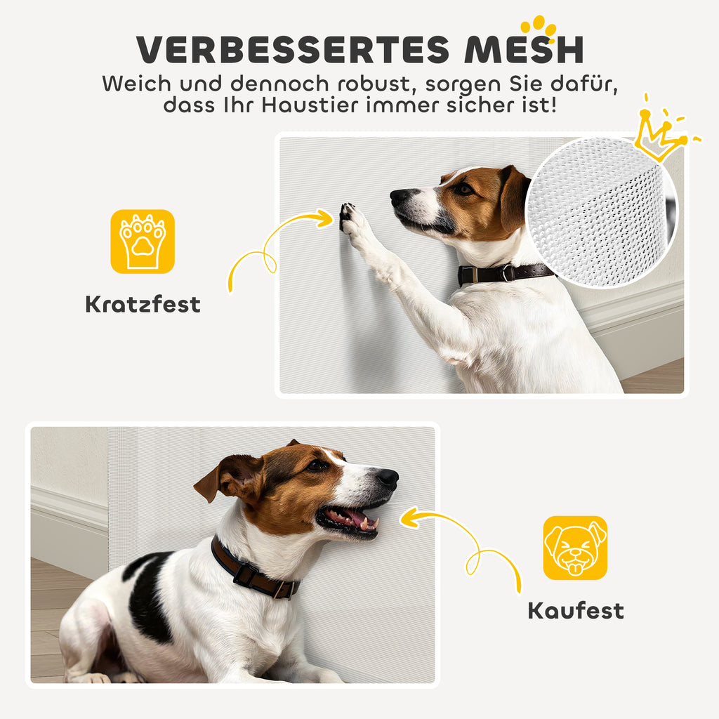 PawHut Treppenschutzgitter Ausziehbar 0-136cm 87 cm Hoch Türschutzgitter für Haustiere 142 x 10 x 87 cm Weiß