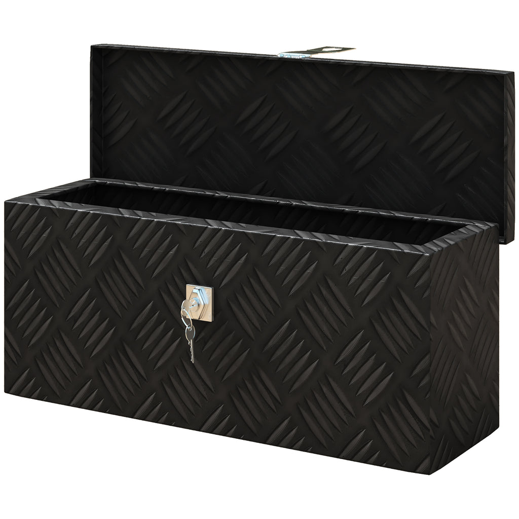 HOMCOM Aluminium-Werkzeugkiste - Werkzeugkasten mit Schlüsselverschluss - 50L x 15,5B x 20,5H cm