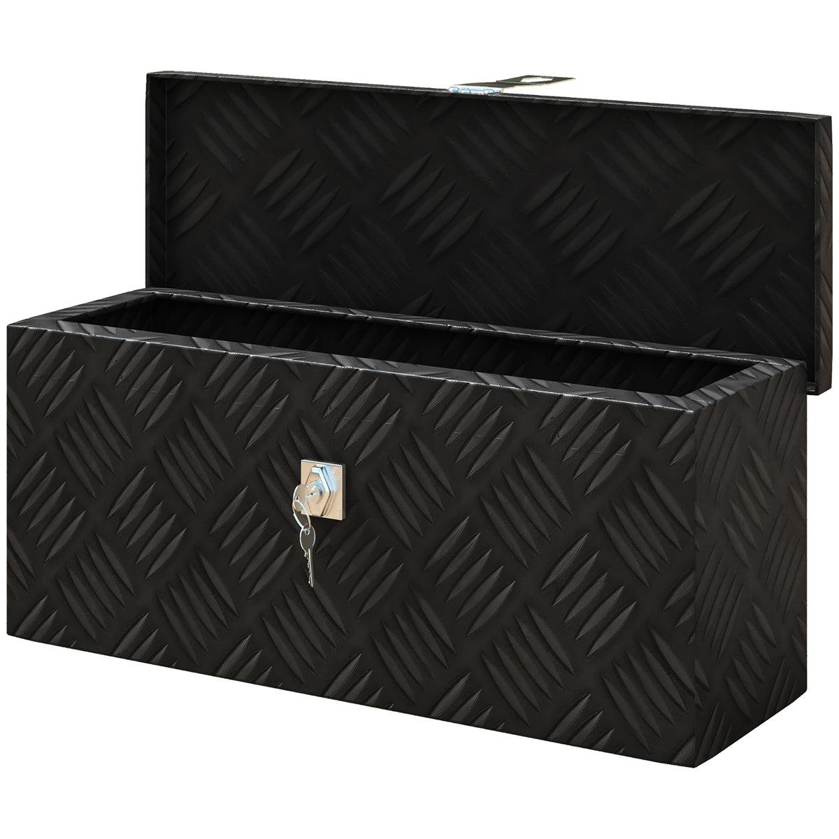 HOMCOM Aluminium-Werkzeugkiste - Werkzeugkasten mit Schlüsselverschluss - 50L x 15,5B x 20,5H cm