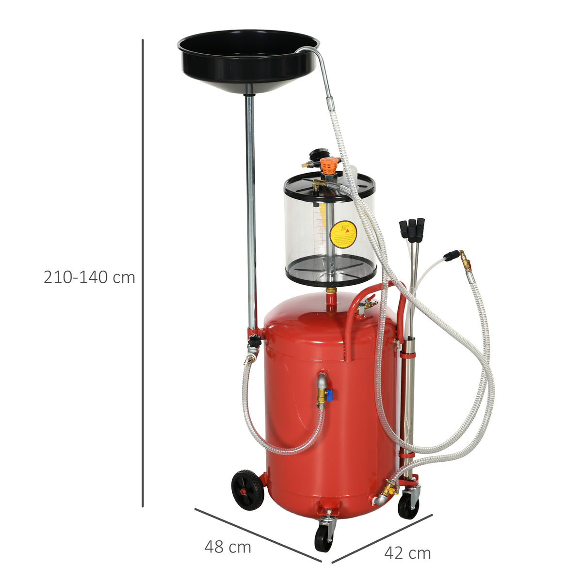 DURHAND Tragbarer 2-in-1 Ölsammler mit höhenverstellbarem Trichter und 80L Ölabscheider