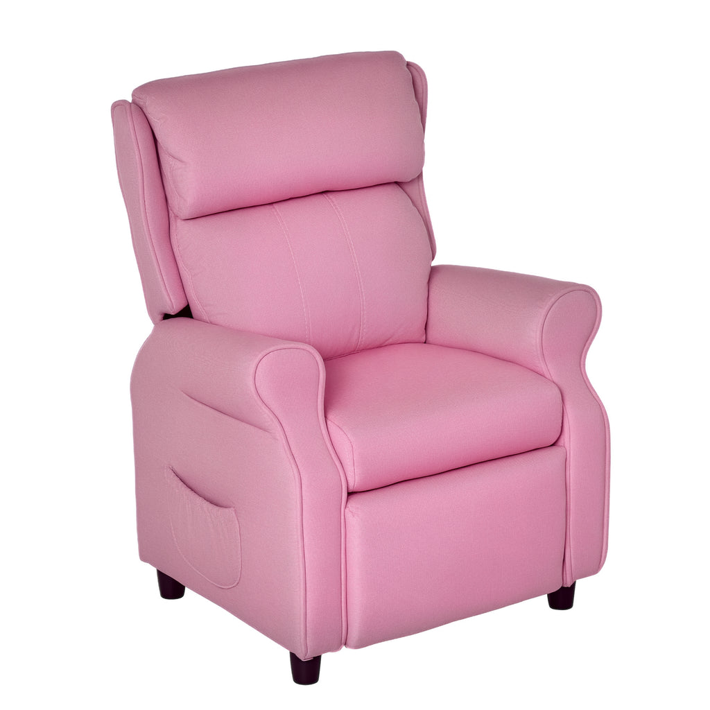 HOMCOM Kindersofa Kindercouch Kindersessel Stuhl Liegesofa verstellbar mit Fußstütze für 3-5 Jahre Jungen und Mädchen Rosa 58 x 53 x 70 cm
