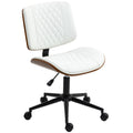 HOMCOM Bürostuhl Höhenverstellbarer Schreibtischstuhl mit Rolle, Diamantsteppung 52 x 53 x 80-90 cm Weiß