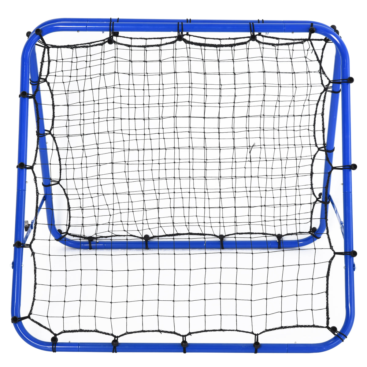 HOMCOM Rebounder für Fußball, verstellbar Prellwand mit 5 Winkelpositionen und Rückprallwand Netz, 100 x 95cm Kickback Tor Fußballtor für Jugendliche, Rückprallwand für Handball Training, Blau