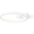 HOMCOM Deckenlampe, Deckenleuchte mit Zwei-Ring-Design, Rund 50 x 40 x 7,4 cm, Weiß