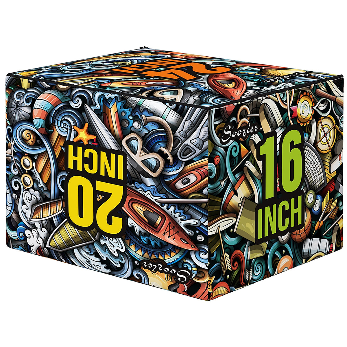 SPORTNOW Plyo Box 3 Höhen Jumping Box rutschfest für Zuhause und Fitnessstudio, 61x51x41 cm, Multicolor
