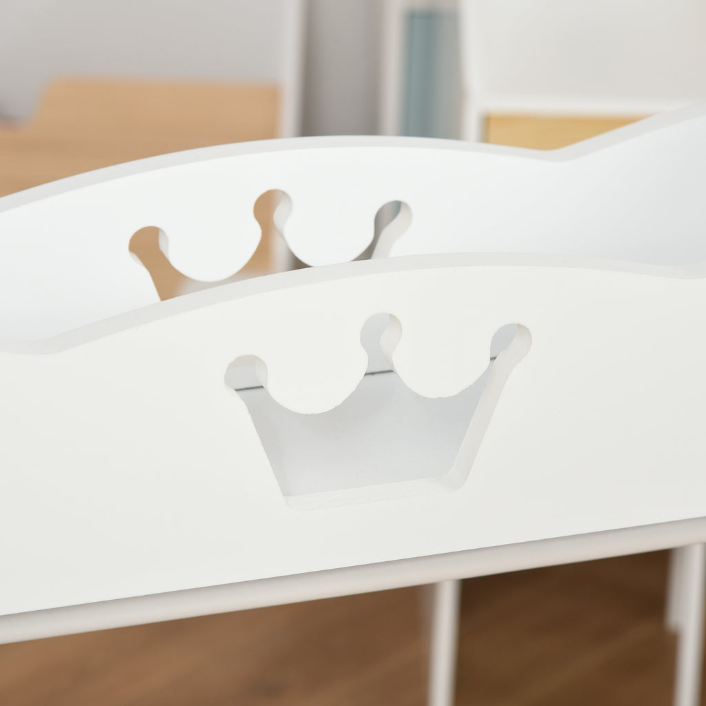 HOMCOM Kinder-Kleiderständer Garderobenständer mit Kleiderstange Kinderzimmer für 3-8 Jahre Kinder Weiß MDF Kiefernholz 70,5 x 37 x 103 cm