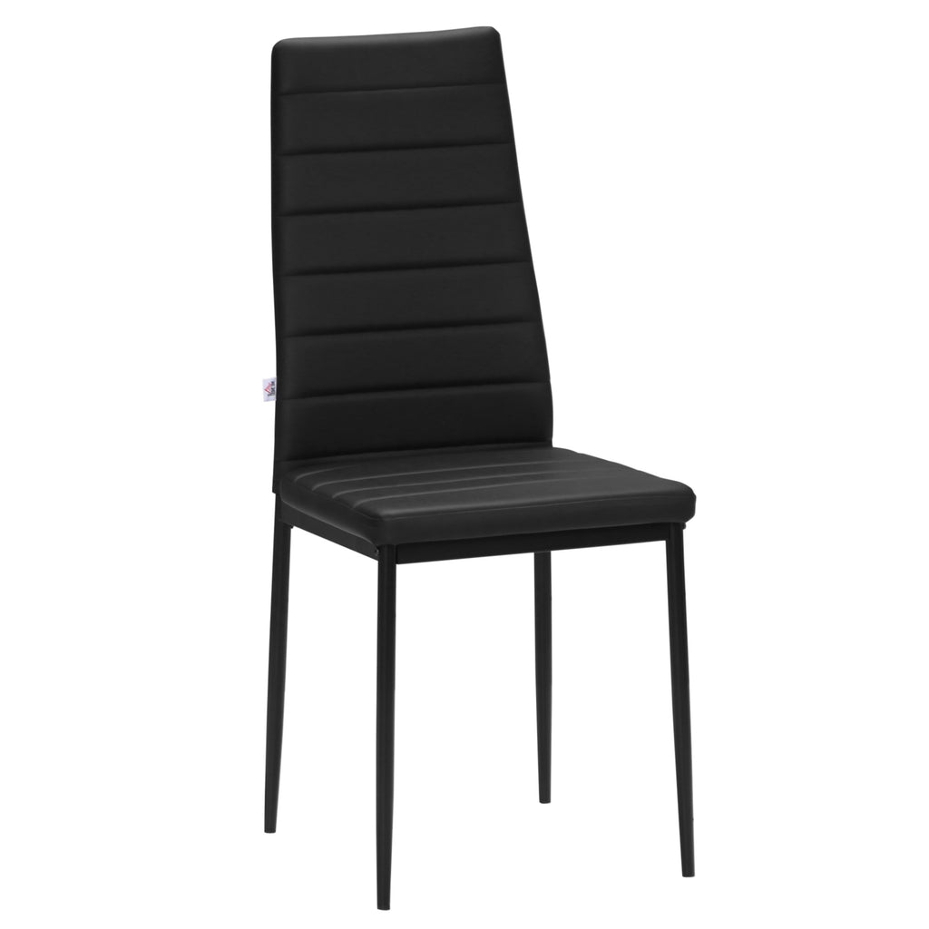 HOMCOM 5-tlg. Essgruppe Sitzgruppe Esstisch mit 4 Stühlen, modernes Design, Glastisch, Schwarz