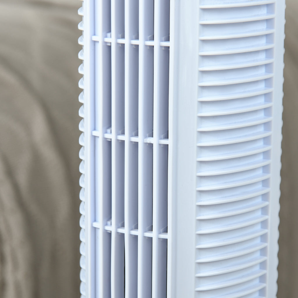 HOMCOM Turmventilator mit Fernsteuerung 70° Oszillierender Standventilator 78,5cm Säulenventilator 50 W 3 Modi & 3 Geschwindigkeiten Schwarz+Weiß