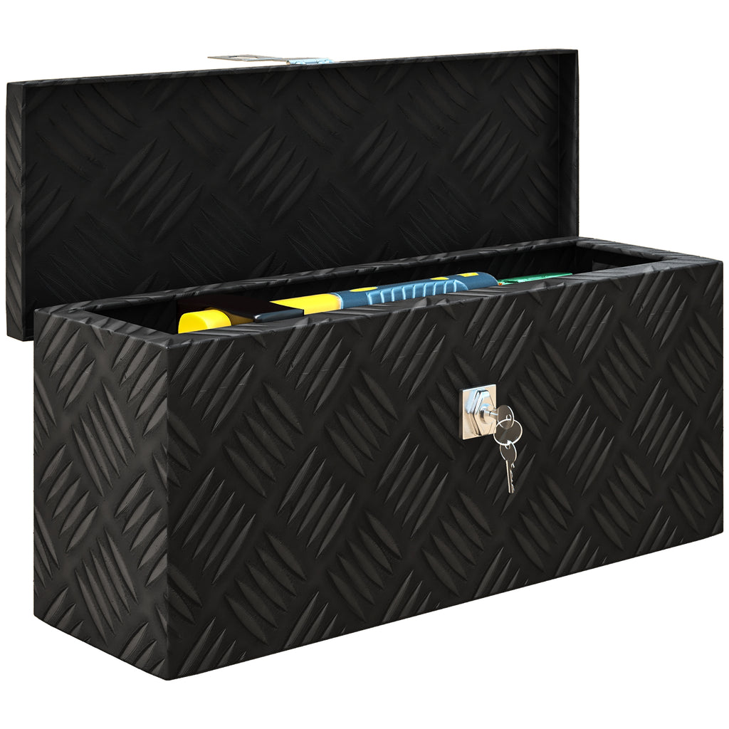 HOMCOM Aluminium-Werkzeugkiste - Werkzeugkasten mit Schlüsselverschluss - 50L x 15,5B x 20,5H cm