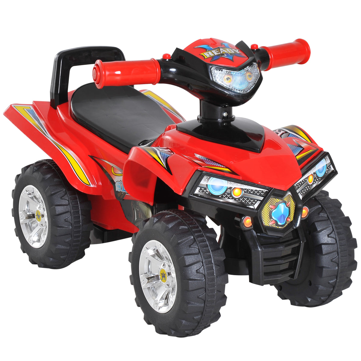 HOMCOM Rutscherauto Rutscherfahrzeug Rutscher Kinder Geländewagen mit Musik Rot L60 x B38 x H42 cm
