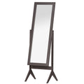 HOMCOM Standspiegel Ganzkörperspiegel Schminkspiegel Erhöhte Füße Pflegeleicht MDF Kaffee 47 x 46 x 148 cm