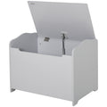 HOMCOM Spielzeugkasten für Kinder Aufbewahrungsbox Truhe 60L x 40B x 48H cm pneumatischer Abstützstand MDF Grau