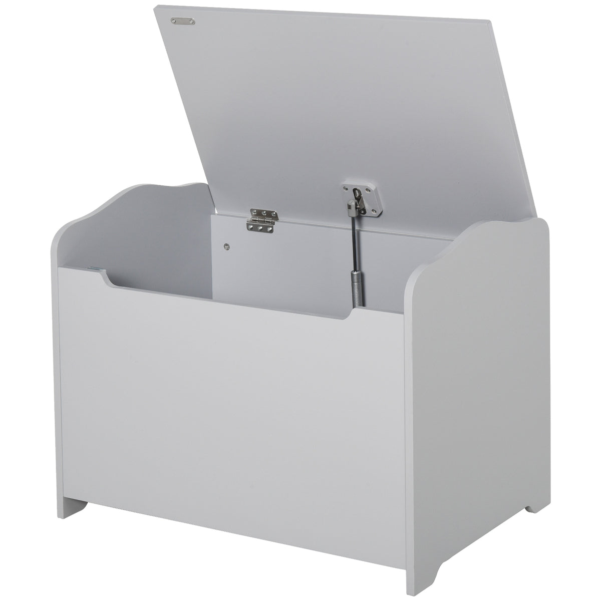 HOMCOM Spielzeugkasten für Kinder Aufbewahrungsbox Truhe 60L x 40B x 48H cm pneumatischer Abstützstand MDF Grau