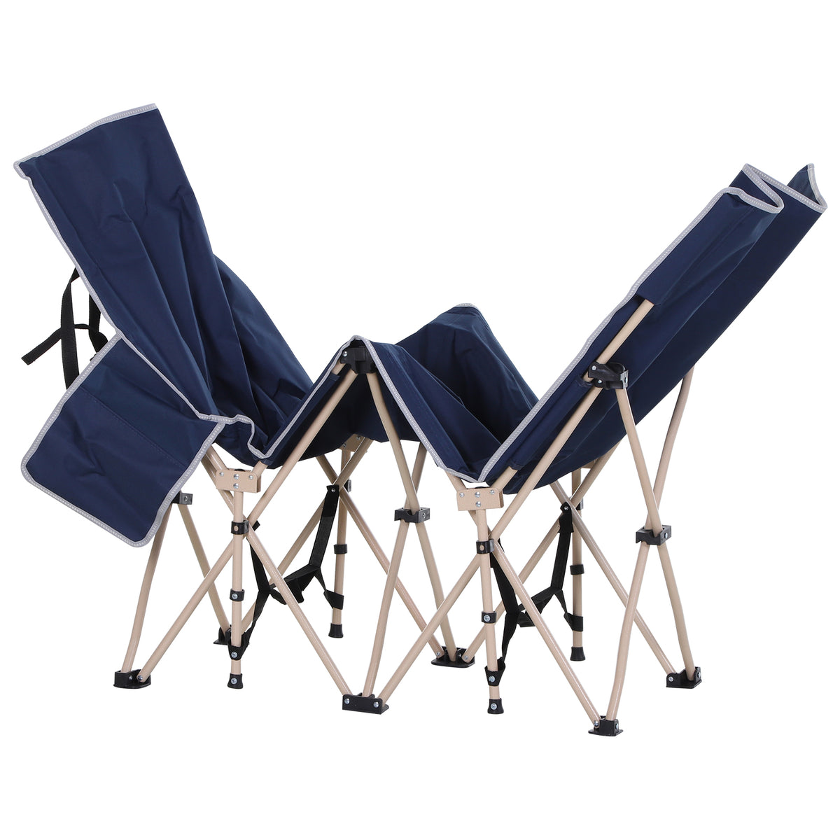Outsunny Feldbett, Camping-Bett, klappbar, wetterbeständig, ink. Tragetasche, 190 cm x 68 cm x 52 cm, Blau