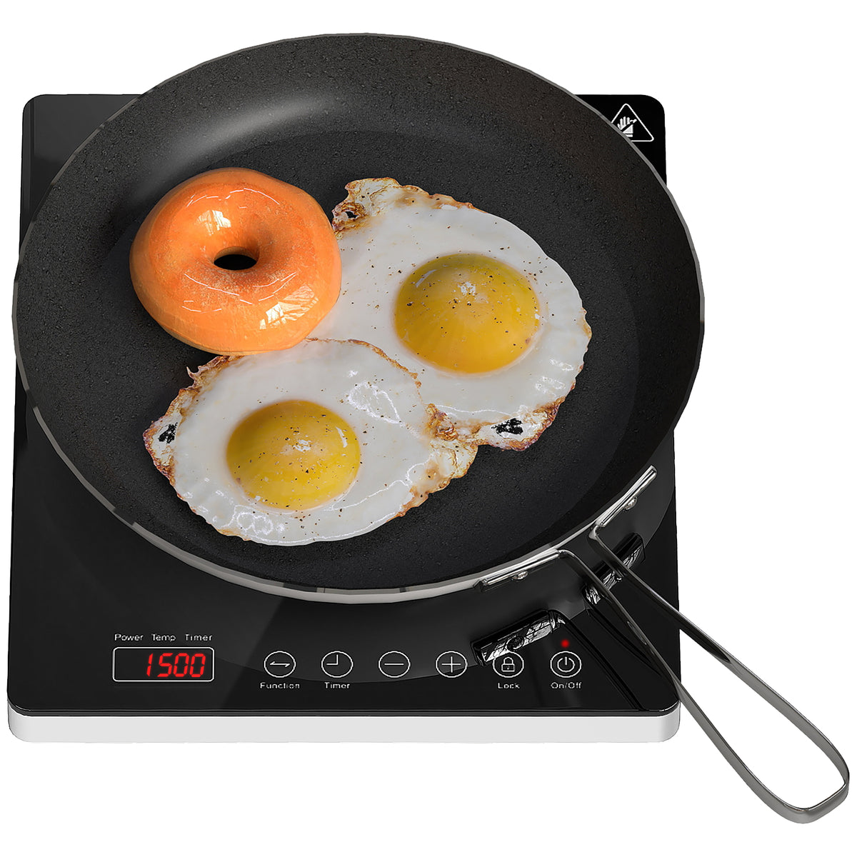 HOMCOM Kochplatte, Induktionskocher mit 10-Stufen-Temperatur, Touchpanel, Schwarz