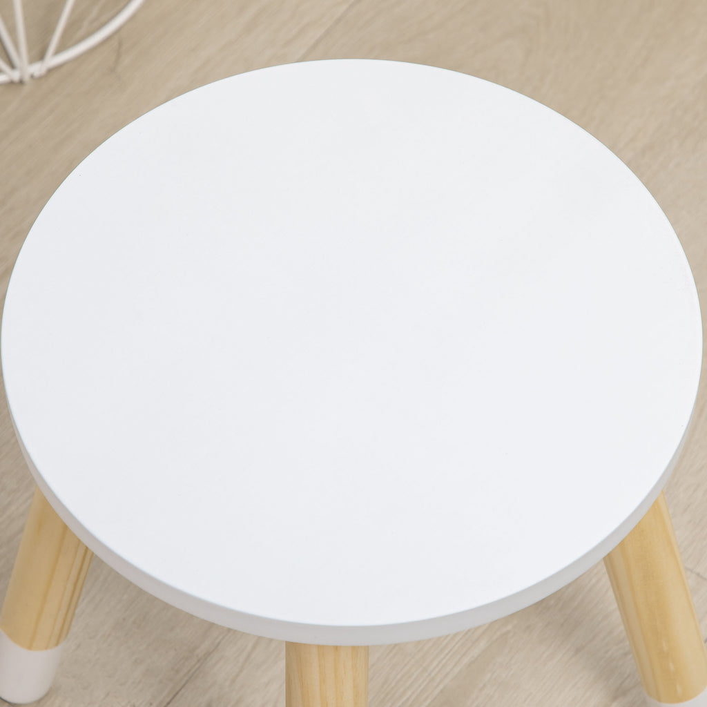 ZONEKIZ Kinder-Friseuse Schminktisch mit Hocker Spiegel und 2 Schubladen 3 bis 6 Jahre 60 x 40 x 95 cm Weiß und Holz