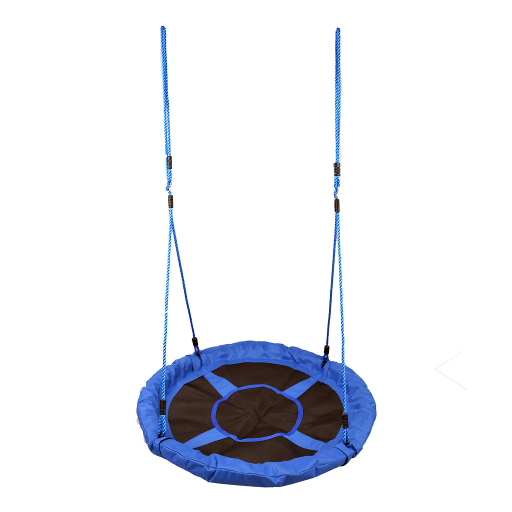 HOMCOM Ø100 cm Nestschaukel Kinderschaukel Vogelnestschaukel Outdoor Schaukel für Kinder Garten Oxford Blau