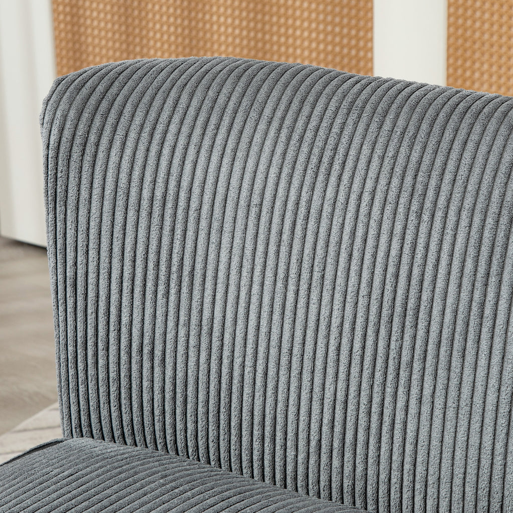 HOMCOM 2-Sitzer Polstersofa, Holz, Samtartiges Polyester, Schaumstoff, 117 x 56,5 x 77 cm, Grau