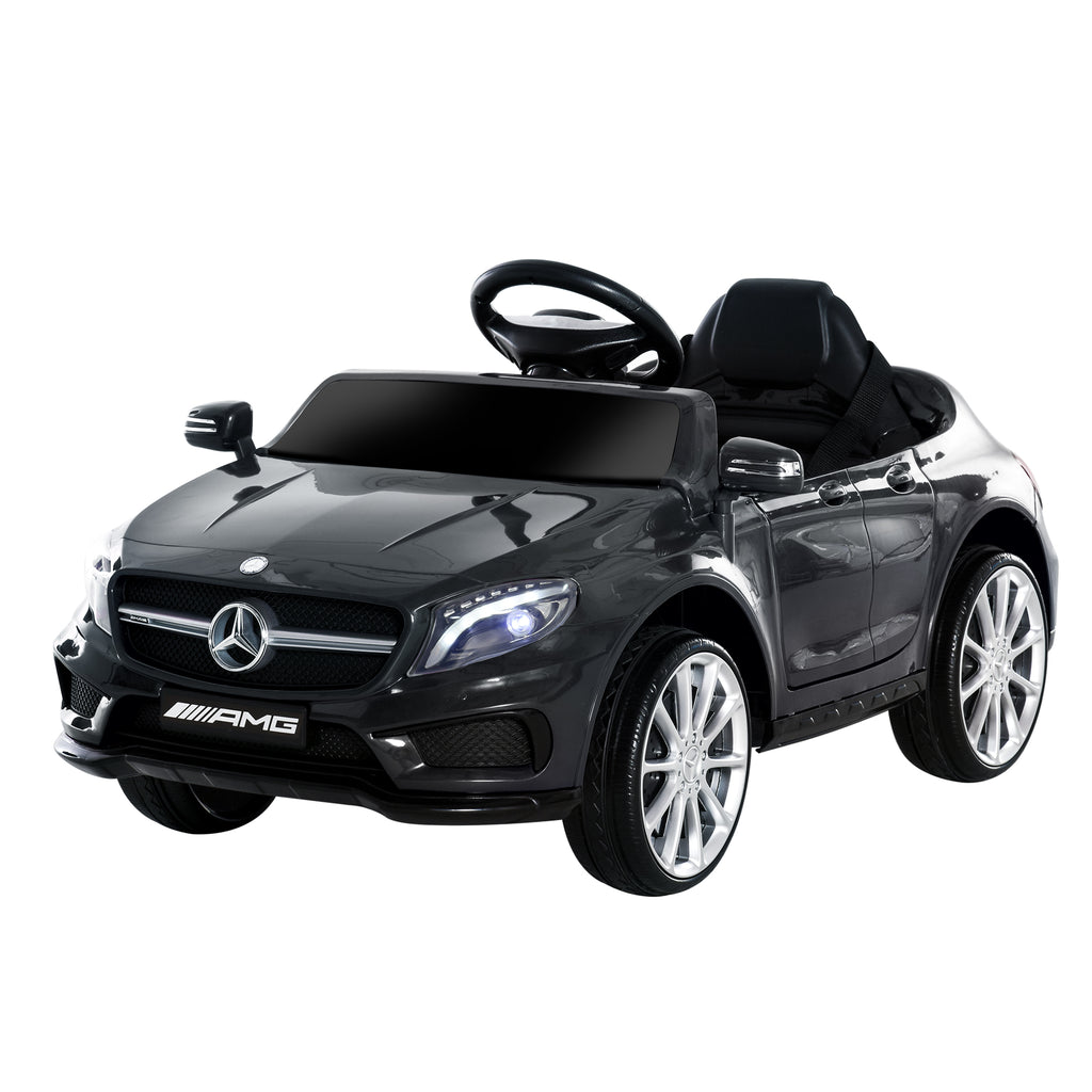 HOMCOM Elektroauto für Kinder unter Lizenz Mercedes Benz GLA AMG mit Fernbedienung MP3 USB Lichter und Sounds Schwarz