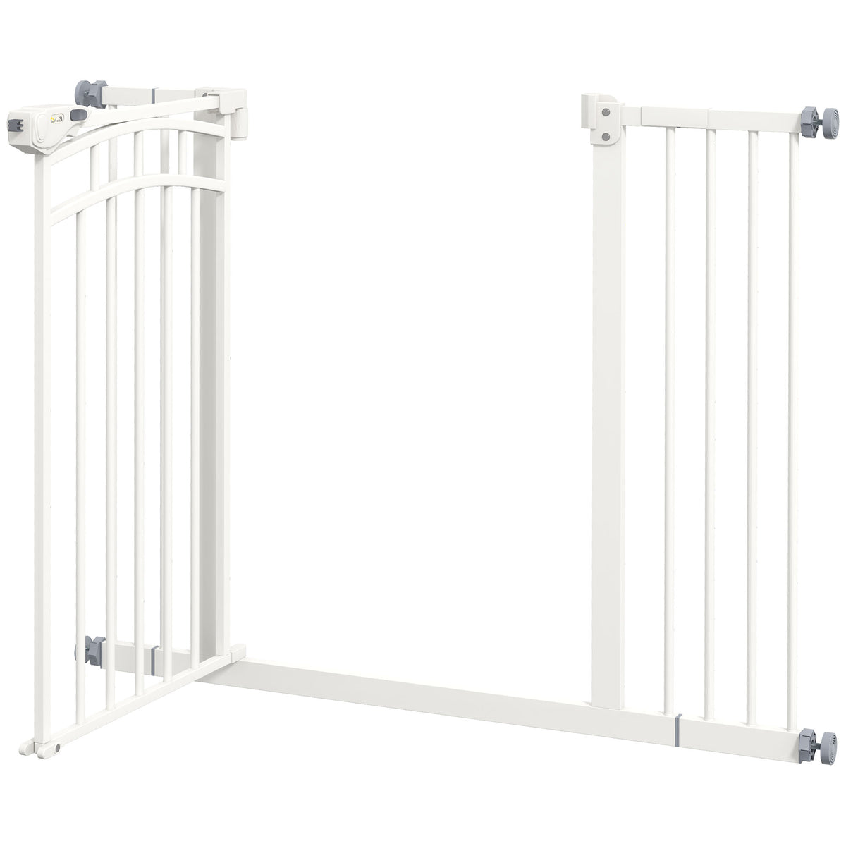 PawHut Treppenschutzgitter Hundeschutzgitter, automatisches Schließen, Einhandbedienung,100 cm x 4 cm x 76 cm, Weiß