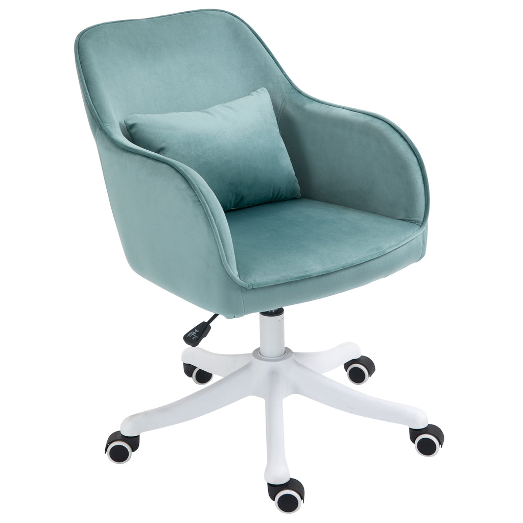 Vinsetto Massage-Bürostuhl in Samtoptik Lendenkissen mit Vibrationsmassage bis 115 kg USB-Schrittstelle höhenverstellbar 57B x 70T x 78-86H cm Grün