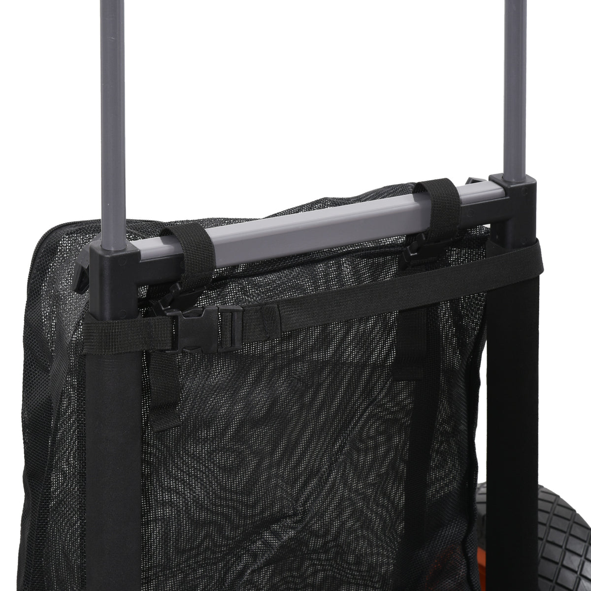 SPORTNOW Strandwagen Pieghevole mit Netzgehäuse, Teleskopgriff und Ständer, 82x67x81 cm