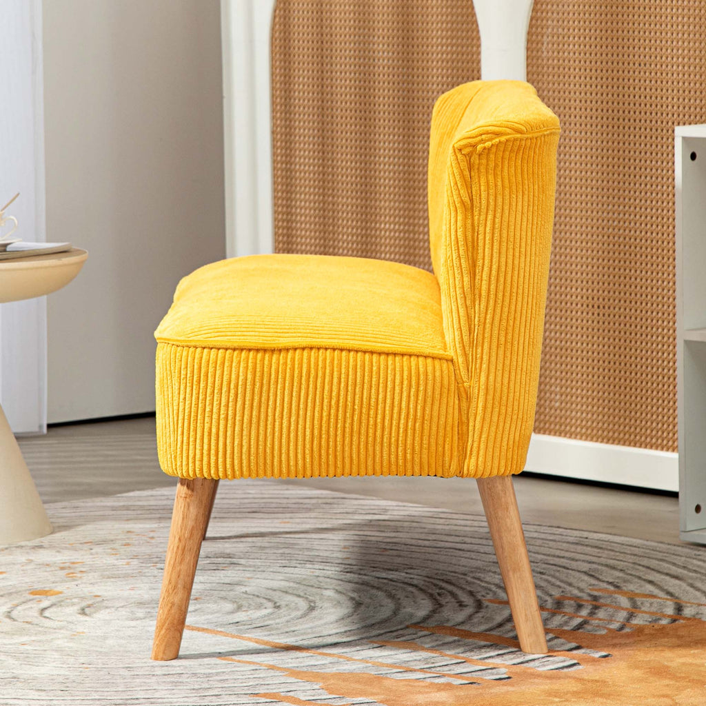 HOMCOM Zweisitzer-Sofa, elegantes Skandi Design, massiver Holzrahmen, bis 150 kg, 117 x 56,5 x 77 cm, Gelb
