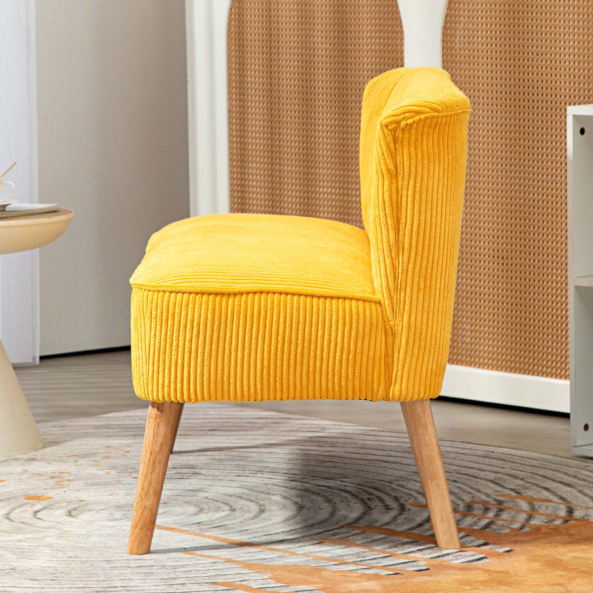 HOMCOM Zweisitzer-Sofa, elegantes Skandi Design, massiver Holzrahmen, bis 150 kg, 117 x 56,5 x 77 cm, Gelb