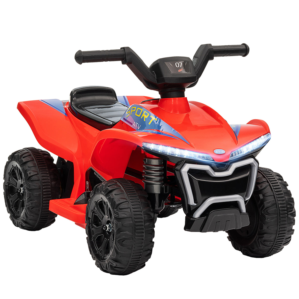 AIYAPLAY Elektro-Quad für Kinder 6V Elektroauto für Kinder 2,5 km/h für Kinder 18-36 Monate 71 x 40,5 x 45 cm Rot