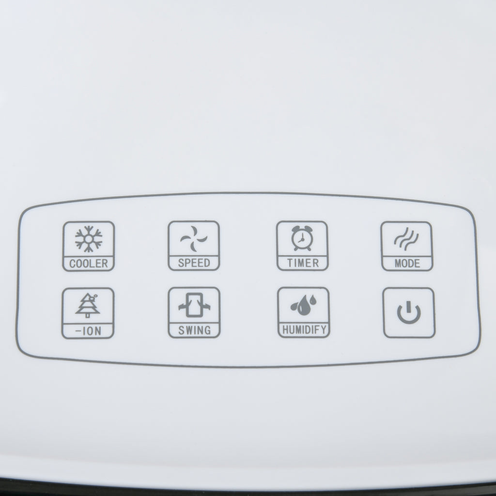 HOMCOM 10L 4 in 1 Mobile Klimaanlage mit Luftbefeuchtung Wasserkühlung Klimagerät Luftkühler 8h Timer Fernbedienung Nutzungsraum 20㎡ 60W ABS Weiß+Schwarz 38,2 x 31,6 x 76 cm