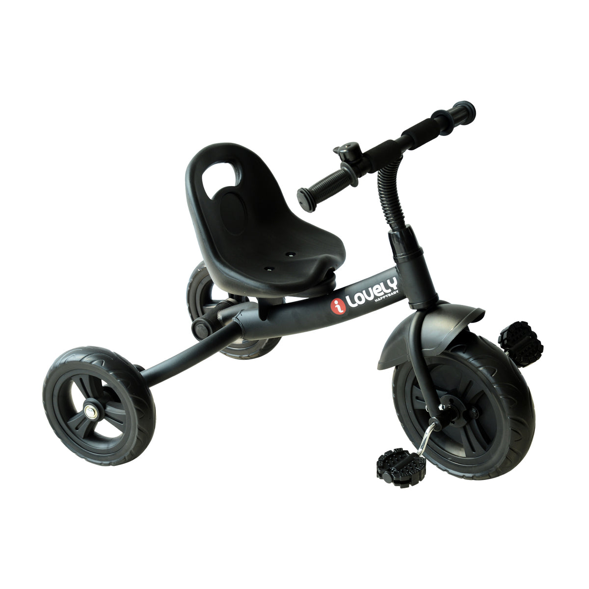HOMCOM Dreirad Kinderdreirad Kleinkinder Rad Schwarz Metall