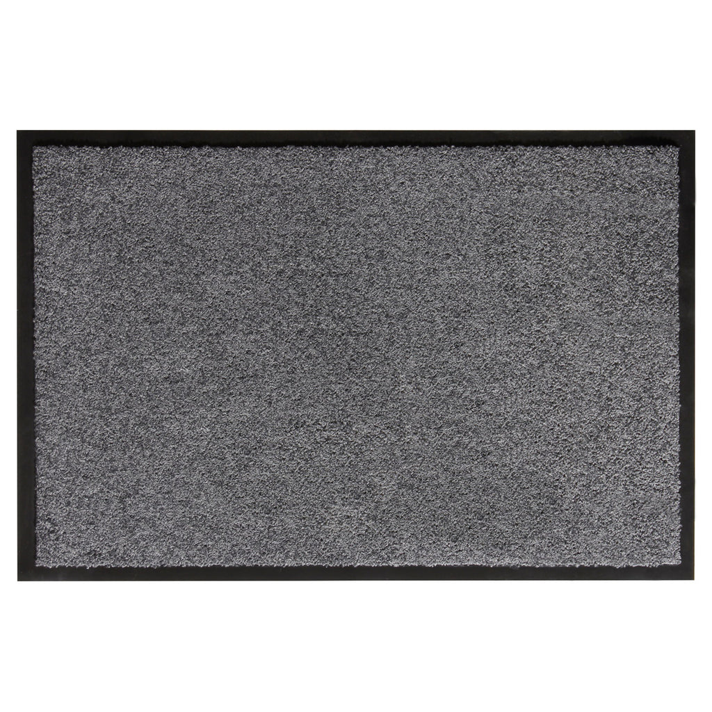 Homcom Fußmatte waschbar Gummiumrandung Grau 150 x 90 x 0,5 cm