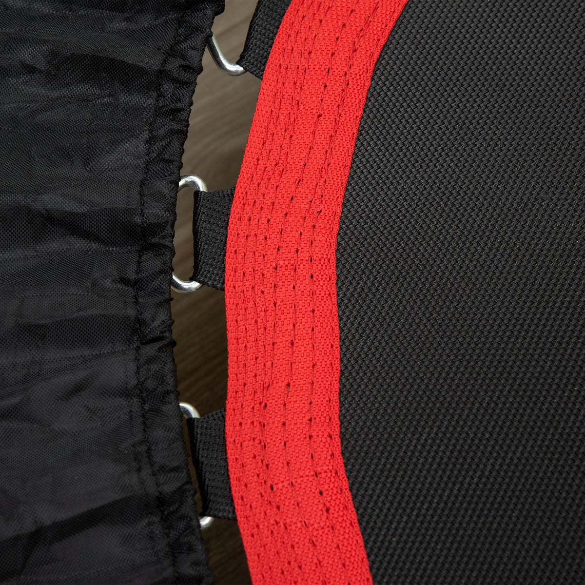 SPORTNOW Mini-Trampolin, mit höhenverstellbarem Haltegriff, LCD-Monitor, Stahl, schwarz+rot, Ø102 x 99-123cm