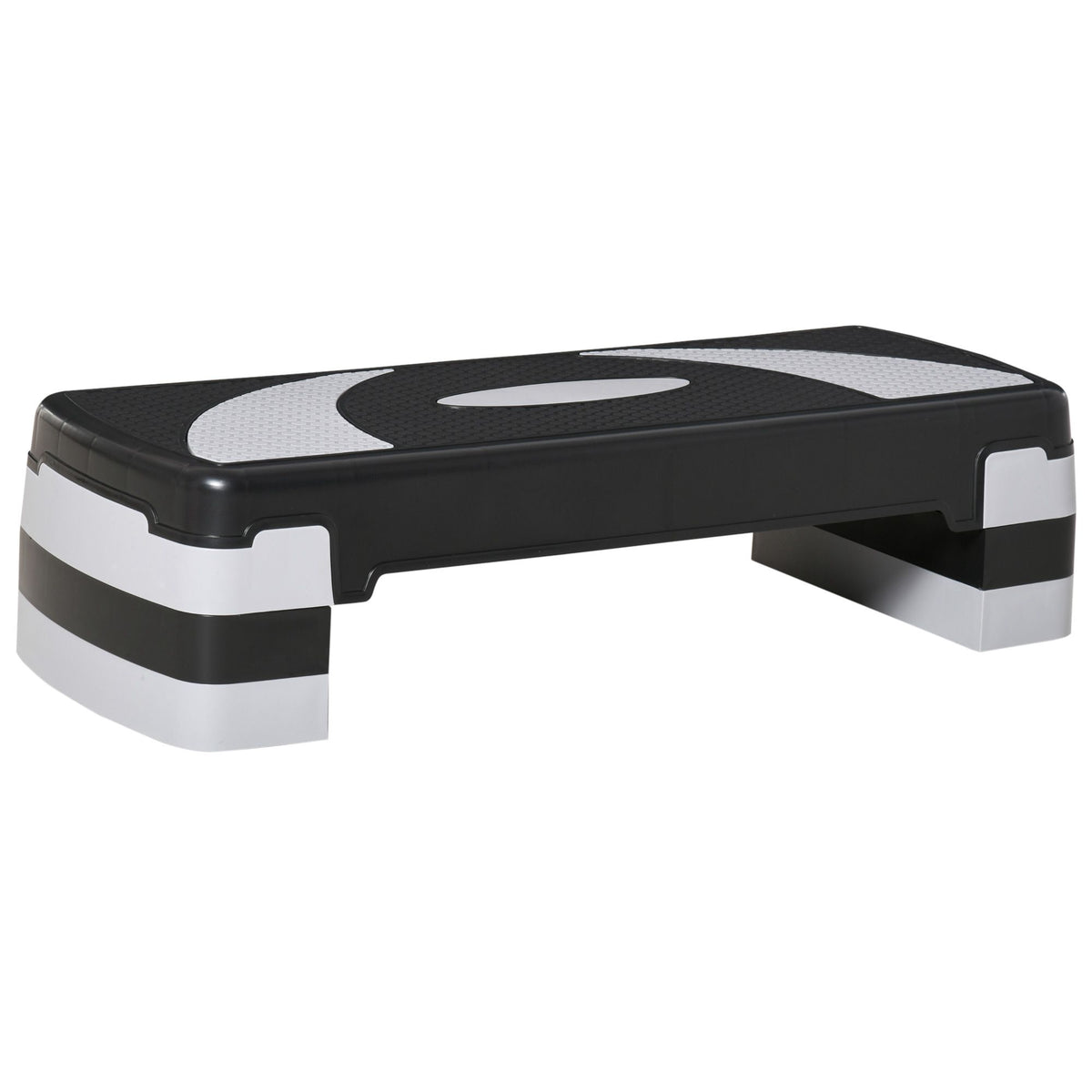 HOMCOM Aerobic-Stepper 3-stufig höhenverstellbar 80 x 31 x 20 cm Schwarz+Grau