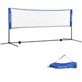 SPORTNOW Badmintonnetz, höhenverstellbar, faltbar, mit Tragetasche, 3,10m, Schwarz/Blau