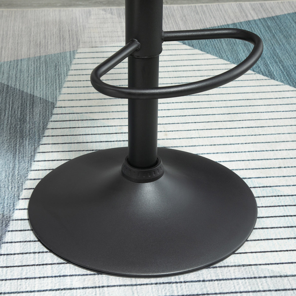 HOMCOM Barhocker 2er-Set Barstuhl mit Lehne, Samt-Optik, Stahlgestell, Höhenverstellbare Küchenstühle mit Fußstütze Drehbar Tresenhocker, Schwarz