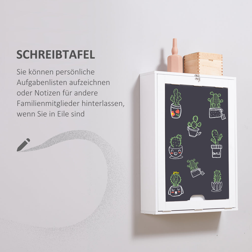 HOMCOM Wandschreibtisch, klappbare Tischplatte, 5 Fächer, 60x94,5x147cm, Schwarz/Weiß