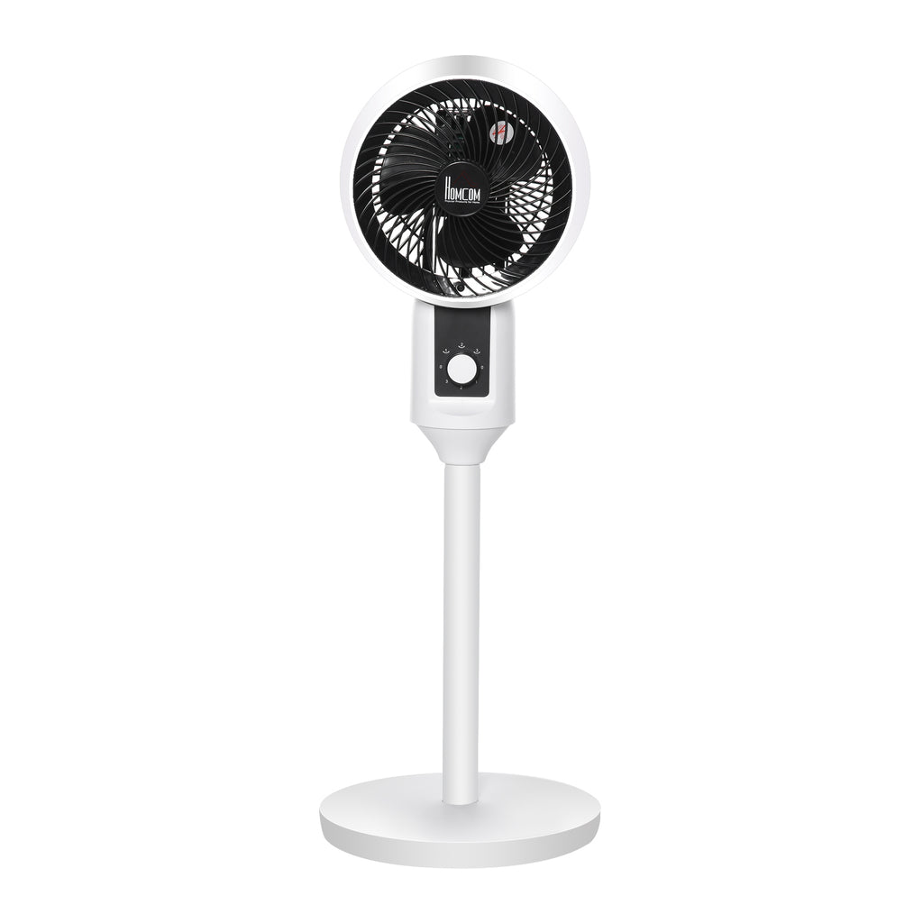 HOMCOM Standventilator Ventilator Lüfter 3 Geschwindigkeitsstufen Luftzirkulator Umluftventilator Verstellbarer 70° Oszillation Kunststoff Stahl Ø28 x 80H cm