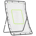 HOMCOM Rebounder für Fußball Prellwand Tragebar mit Schlag-Zone Rebound Netz Kickback Rückprallwand Prellwand für Baseball Basketball Fußballtor für Kinder und Jugendliche Training 75x126cm, Schwarz