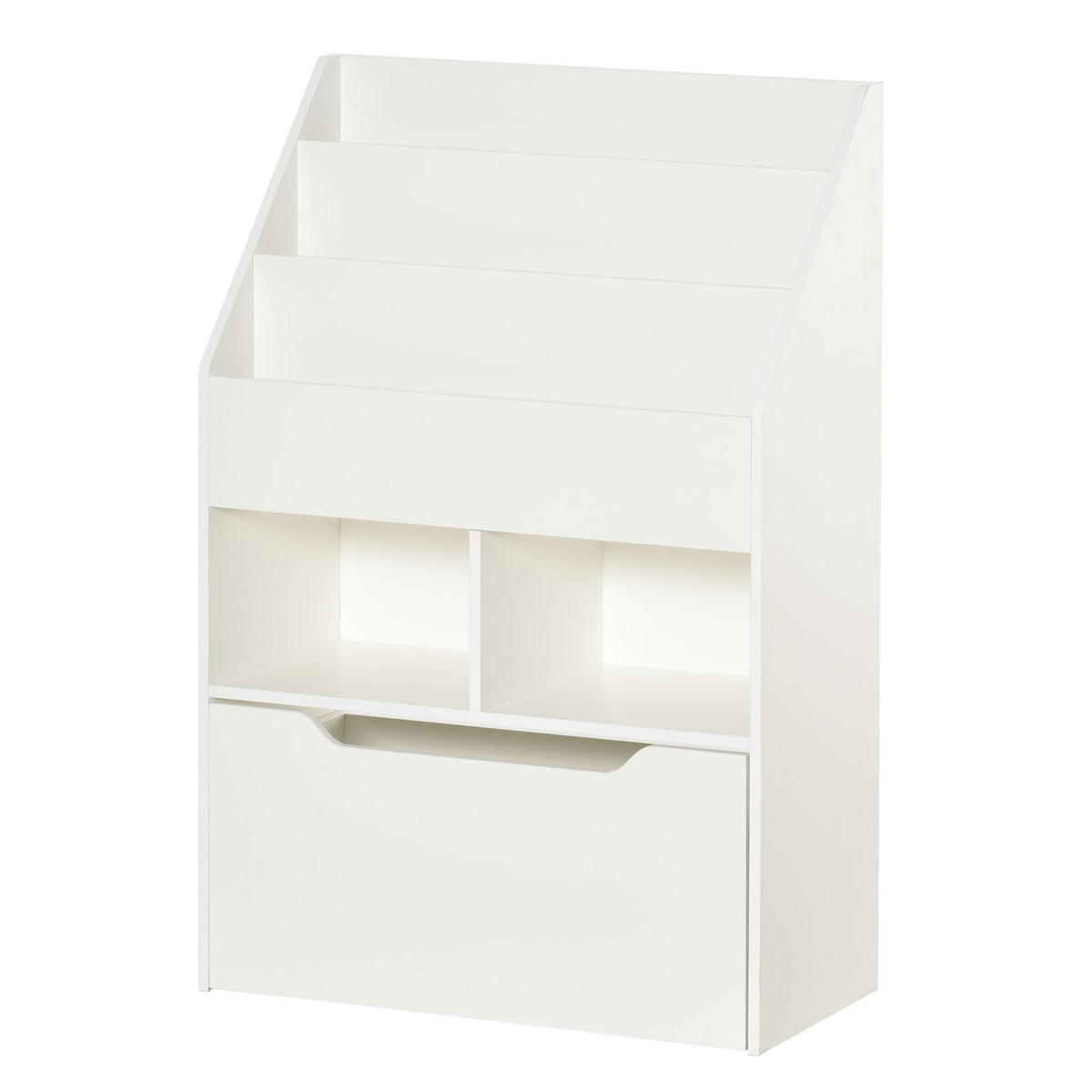 HOMCOM Kinderregal mit Schublade Standregal Bücherregal Dekoregal mit Fächer Weiß 60 x 29,9 x 90 cm