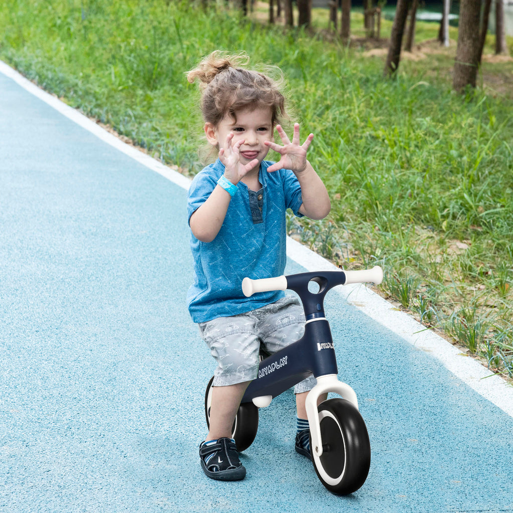 AIYAPLAY Laufrad für Kinder, Baby Laufrad, verstellbarer Sitz, 2 Räder ohne Pedale für Kinder 18-36 Monate bis zu 25 kg blau