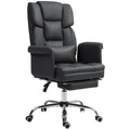 HOMCOM Ergonomischer Bürostuhl, höhenverstellbar 48-56 cm, neigbare Rückenlehne, Fußstütze, Schwarz